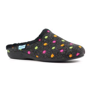 Lunar Womens/Ladies Peanut Mule Slippers / Black